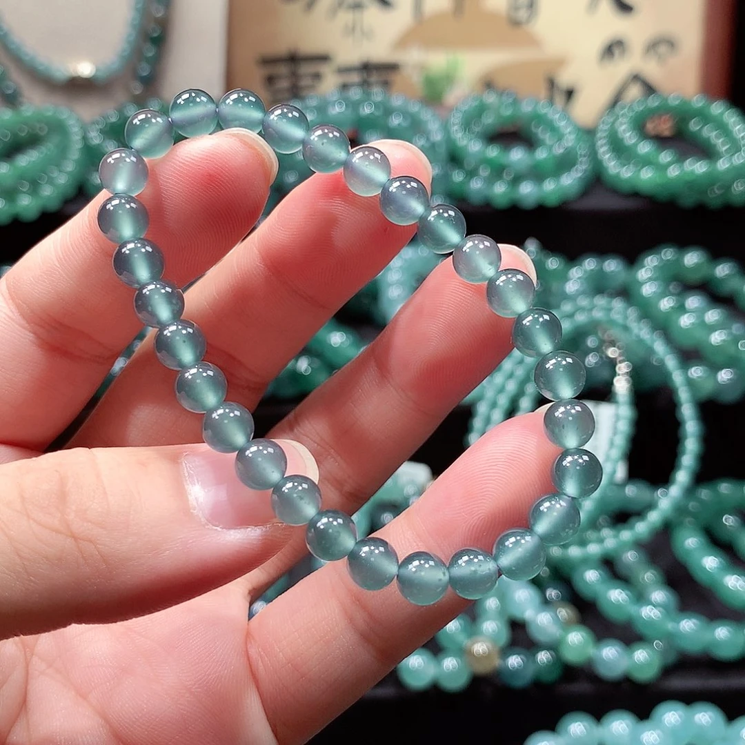 翡翠未镶嵌手链卡6.3