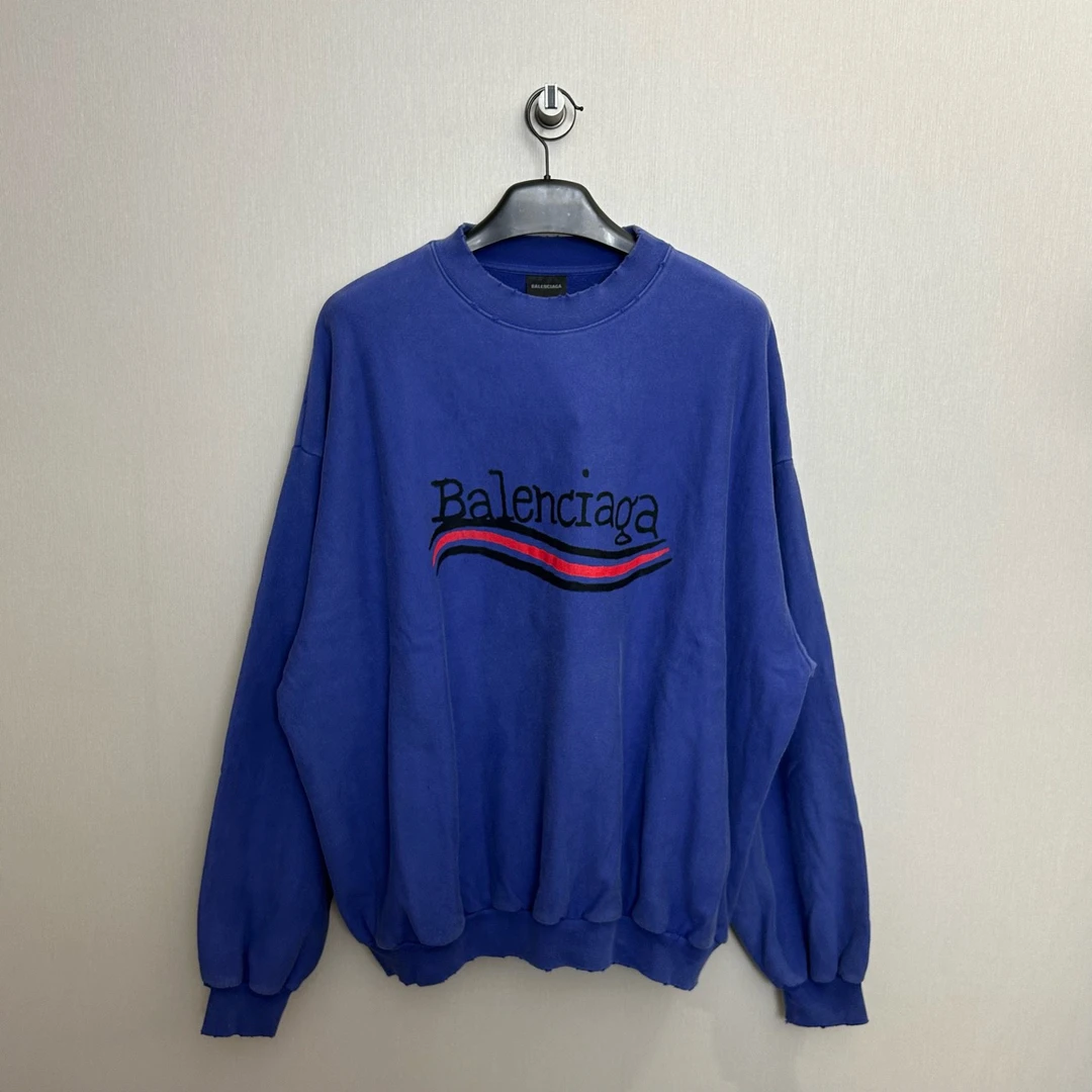 99新 Balenciaga/巴黎世家 新款可乐破洞卫衣/2码/公价8100