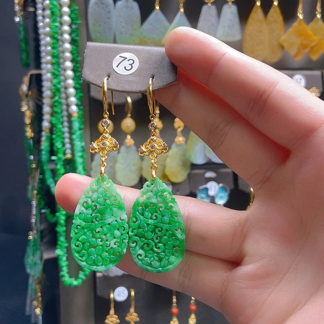 翡翠未镶嵌耳饰翡翠