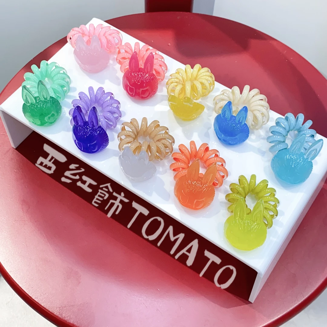 西红饰TOMATO韩国东大门多巴胺果冻系列兔耳朵电话线