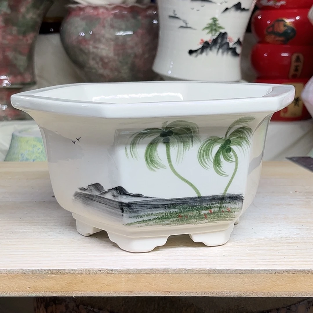 陶瓷绿植多肉微瑕花盆外口径：15*9.5