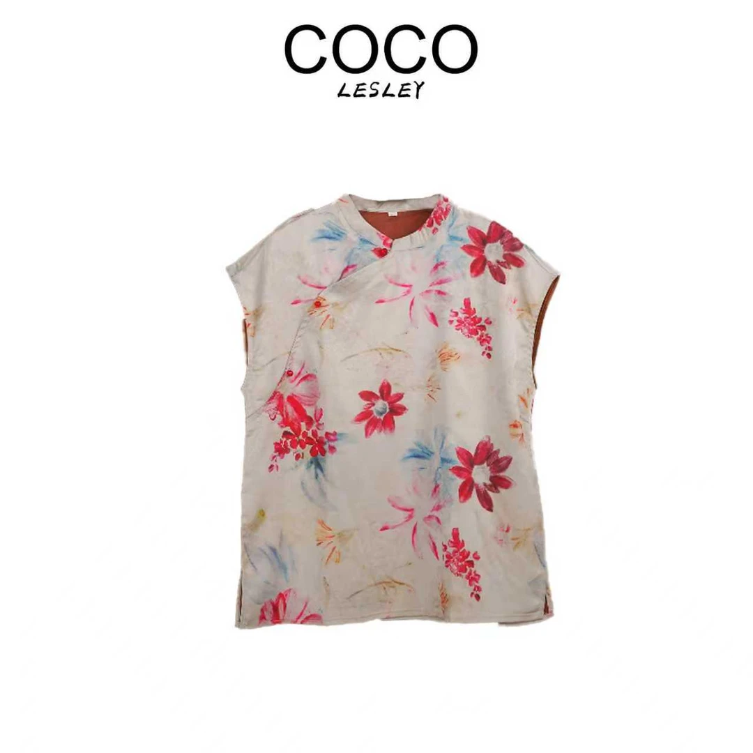 【COCO LESELY】桑蚕丝  气质显瘦时尚上衣 ———石榴花奥黛