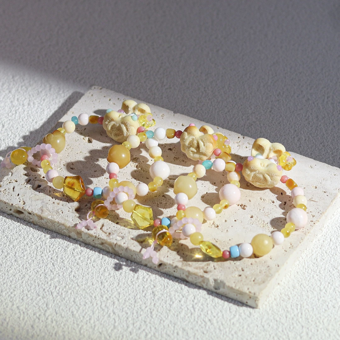 《兔兔是道》琥珀星星手串 JE47 多样性发一颜色微差