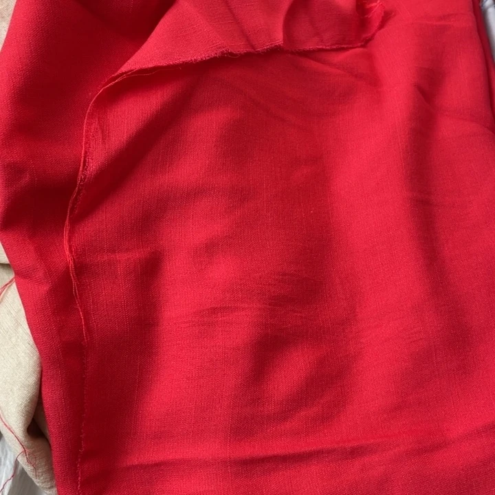 天丝（莱赛尔纤维）红色竹节麻1.5米