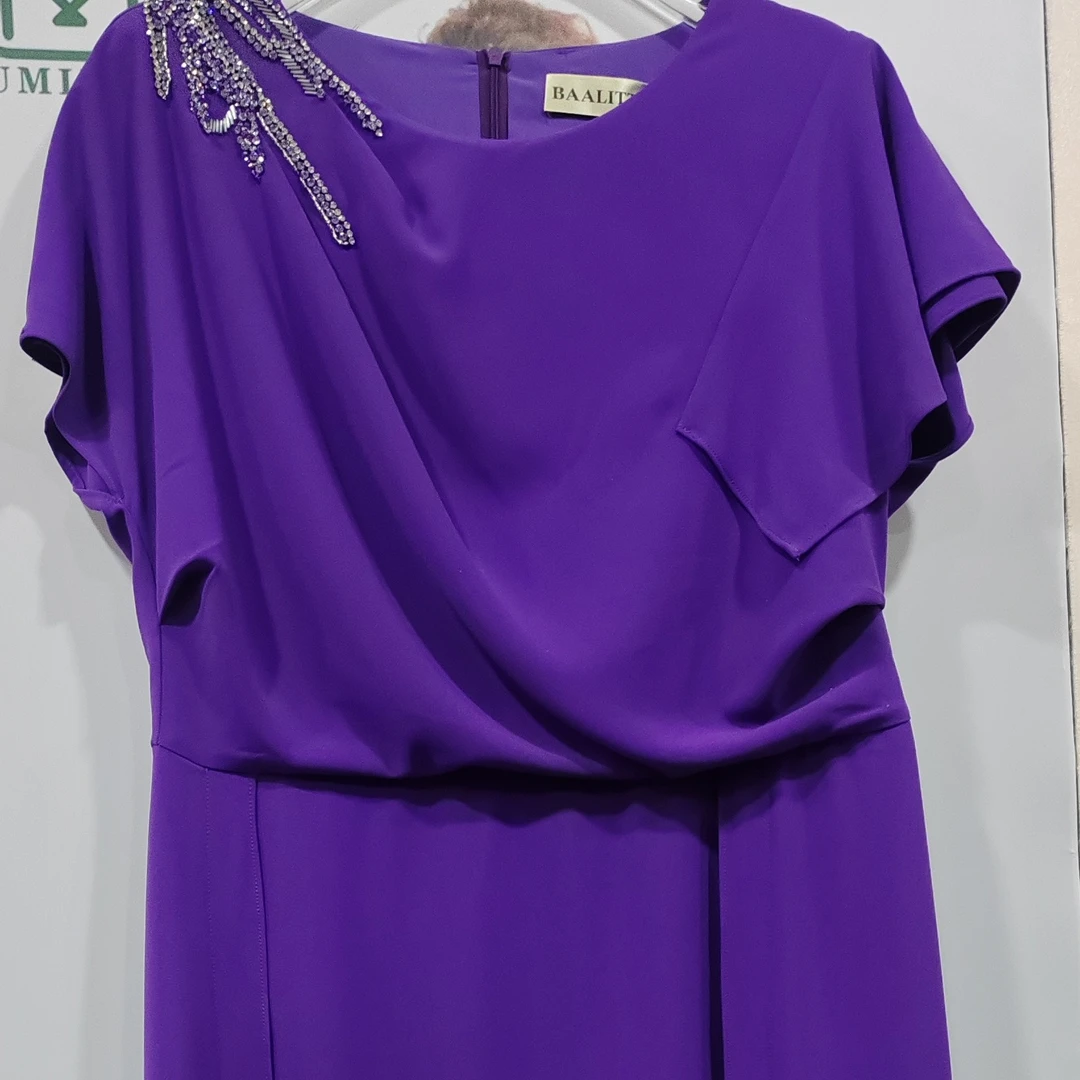 磨毛网纱设计显瘦气质长款连衣裙