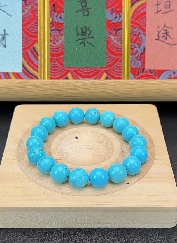 菱镁矿原料绿松手串10cm 075