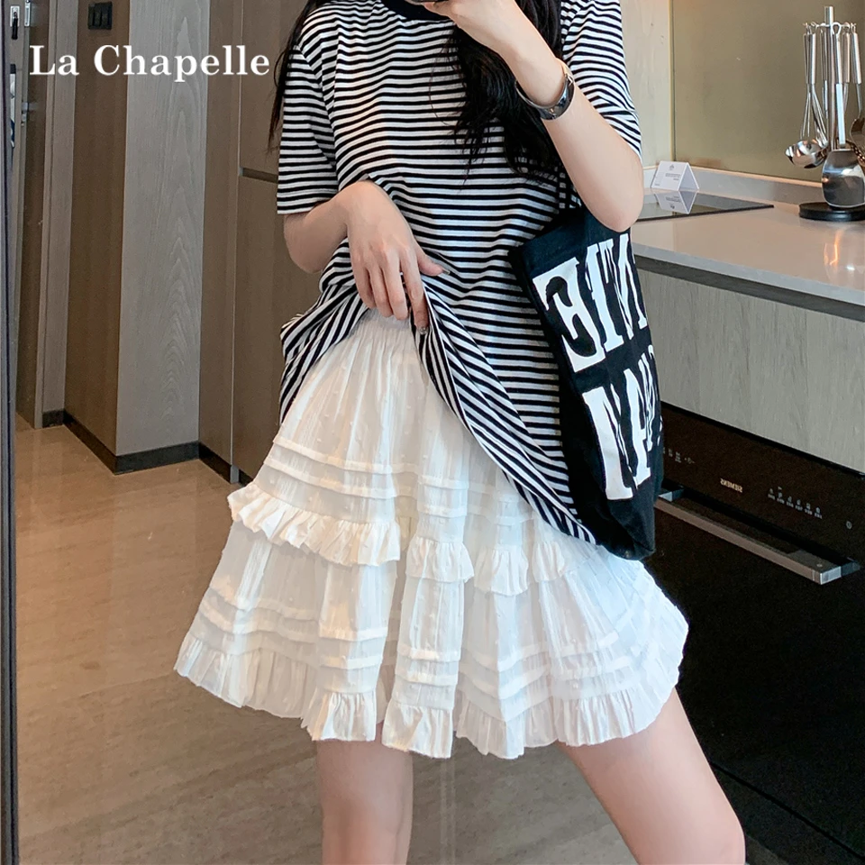 拉夏贝尔蓬蓬短裙半身裙女夏季2025新款时尚高腰a字防走光蛋糕裙