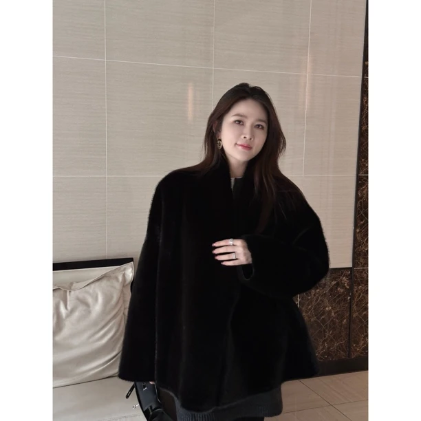 梵晞【纽约时报】时尚气质百搭高级感贵气轻奢风宽松版皮毛一体外套