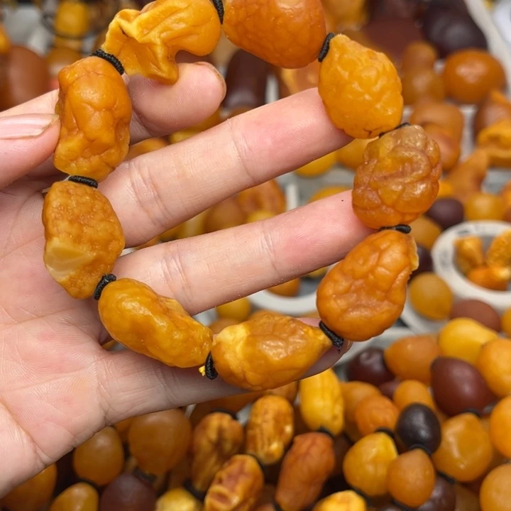 裸石琥珀未镶嵌天然蜜蜡手串