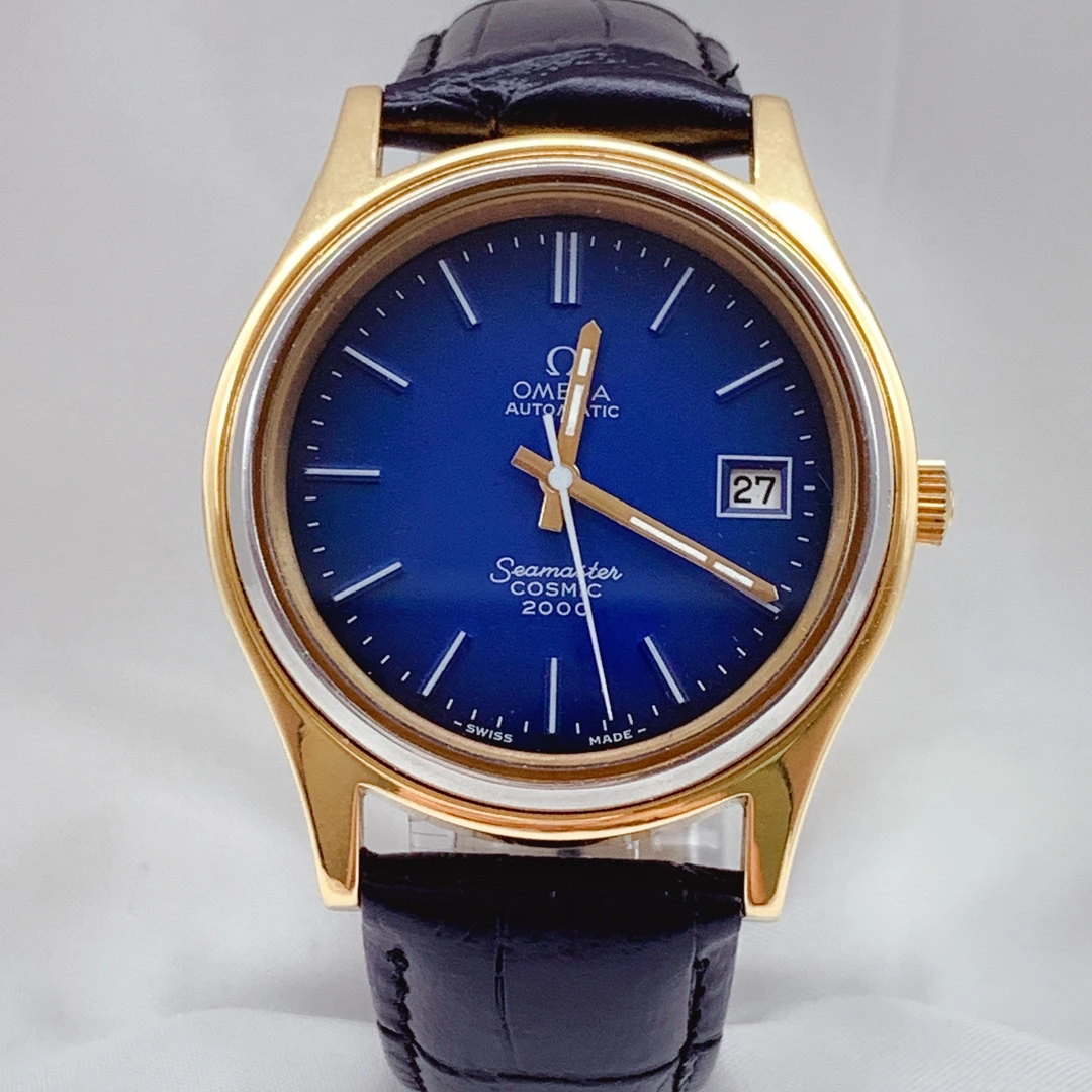 95新 Omega/欧米茄 海马系列/蓝色/自动机械男士腕表/表径38mm