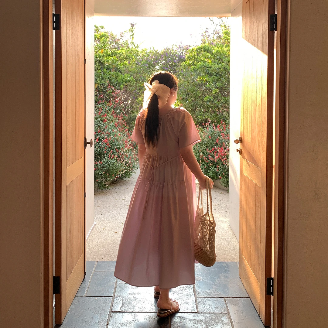 肉肉小姐定制大码女装夏季新款法式飞袖收腰连衣裙胖mm显瘦长裙