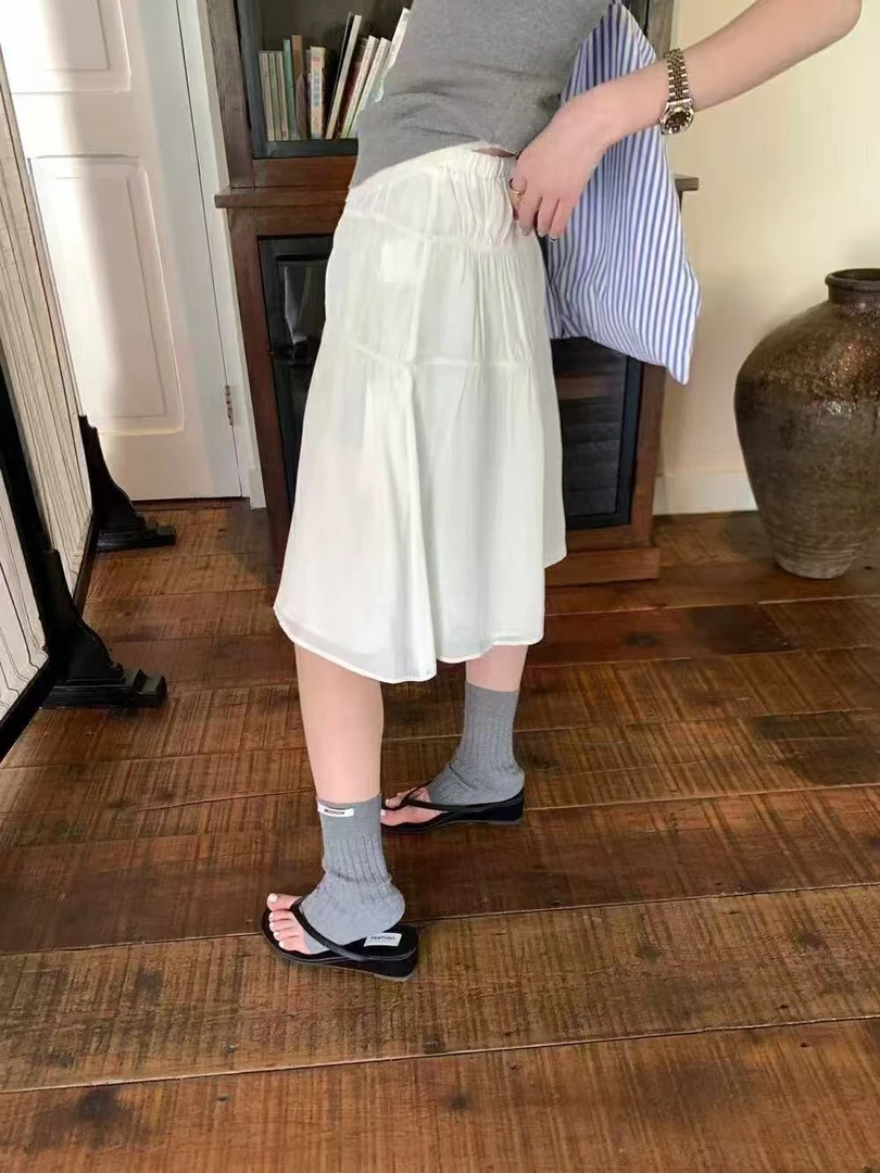 夏季松紧腰O型成人公主风百搭A字可爱风半裙显瘦时尚in高腰半身裙