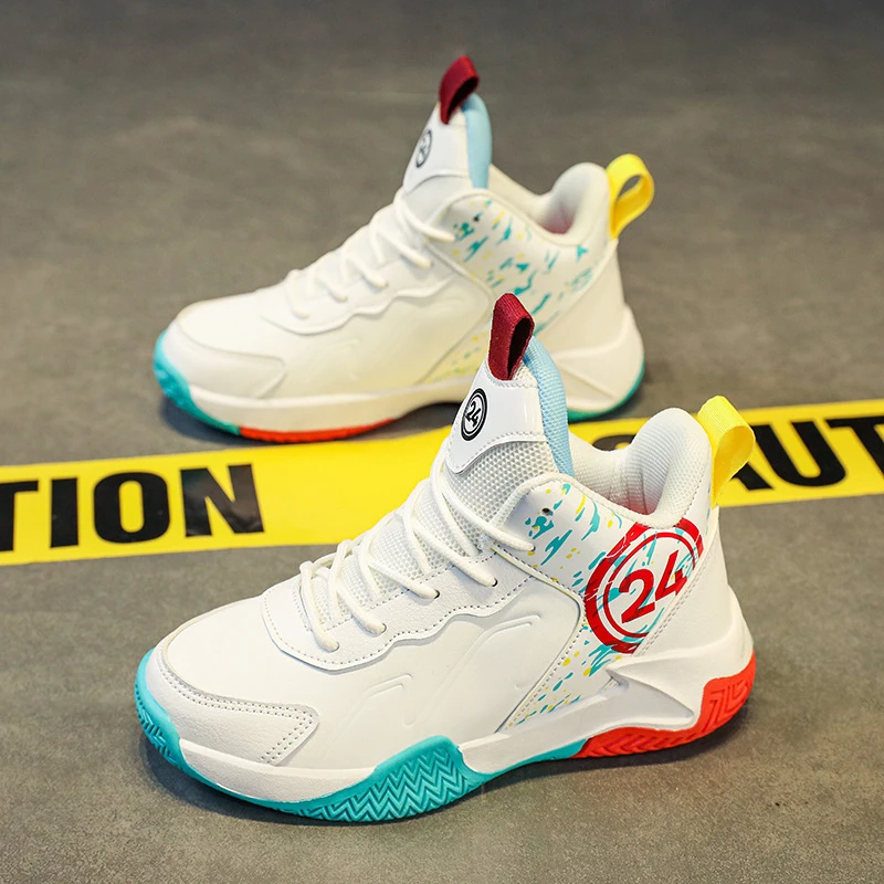 童鞋25新儿童夏季新款男童篮球鞋皮面防水专业运动鞋男孩墨素潮鞋