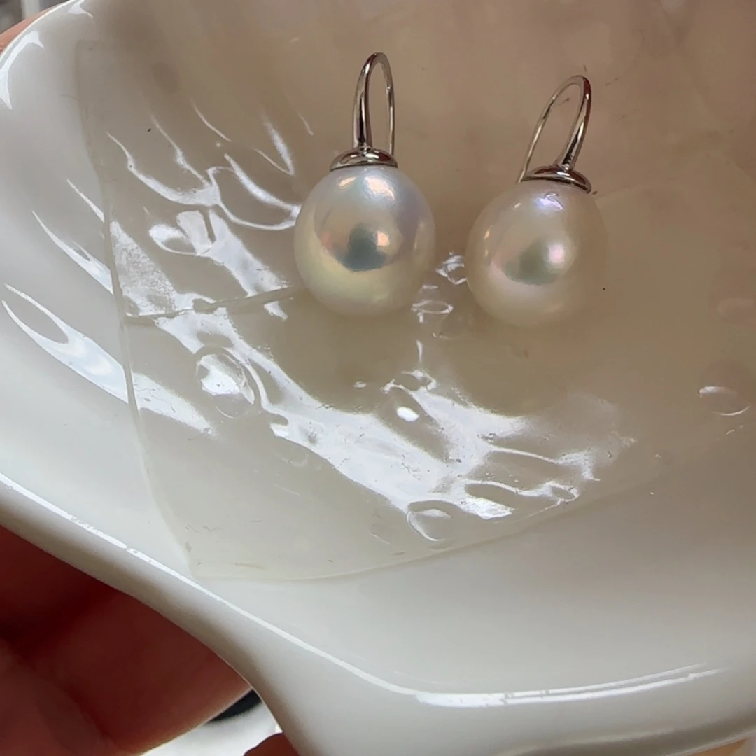 银S925镶嵌耳饰淡水珍珠