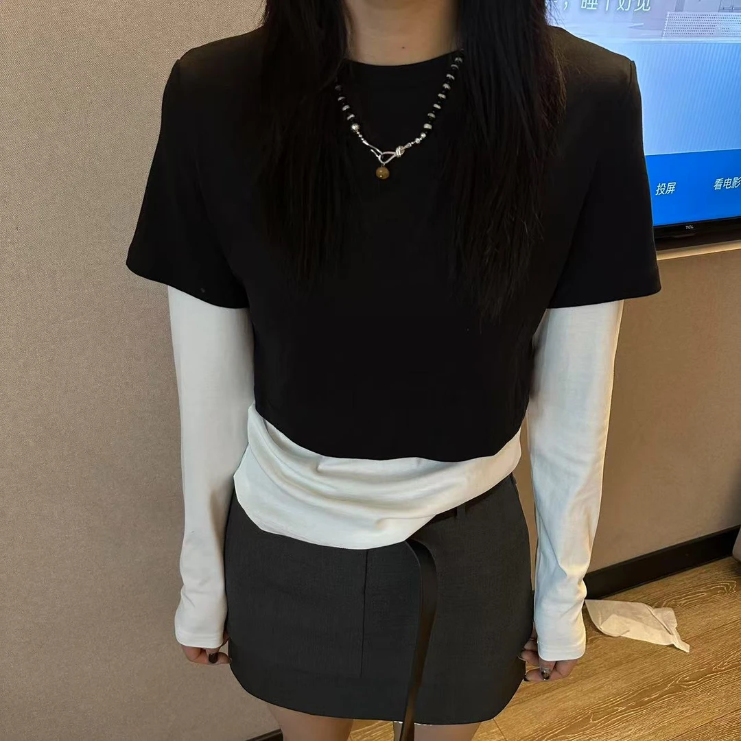 【一个亦】假两件拼接上衣MDH/