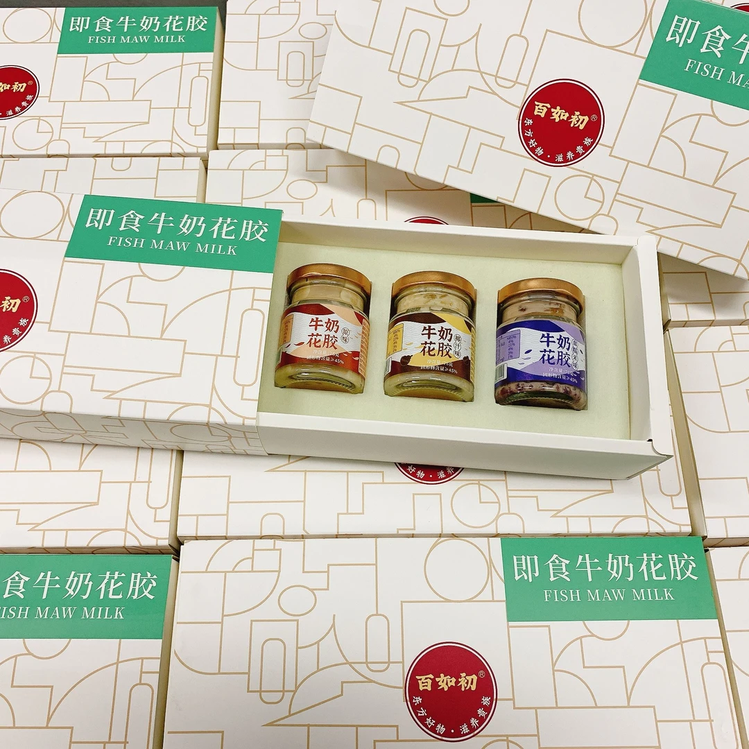 牛奶花胶礼盒3瓶整条花胶完整3条血糯米椰奶牛奶滋补养颜无防腐剂