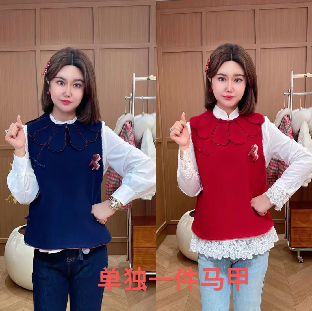 闺蜜精品120513【瓦上青苔】花瓣领马甲