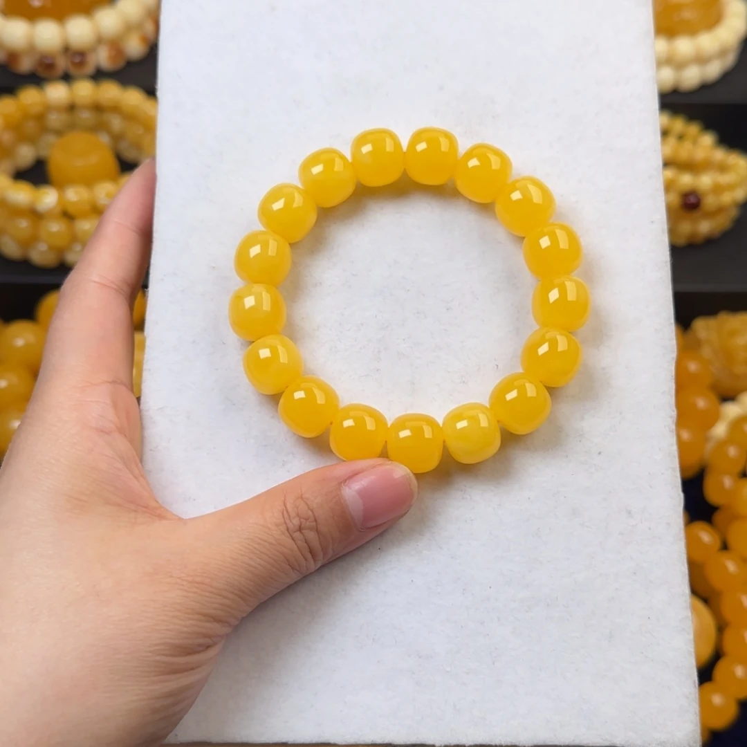 琥珀未镶嵌颈饰浓蜡橘色同料13