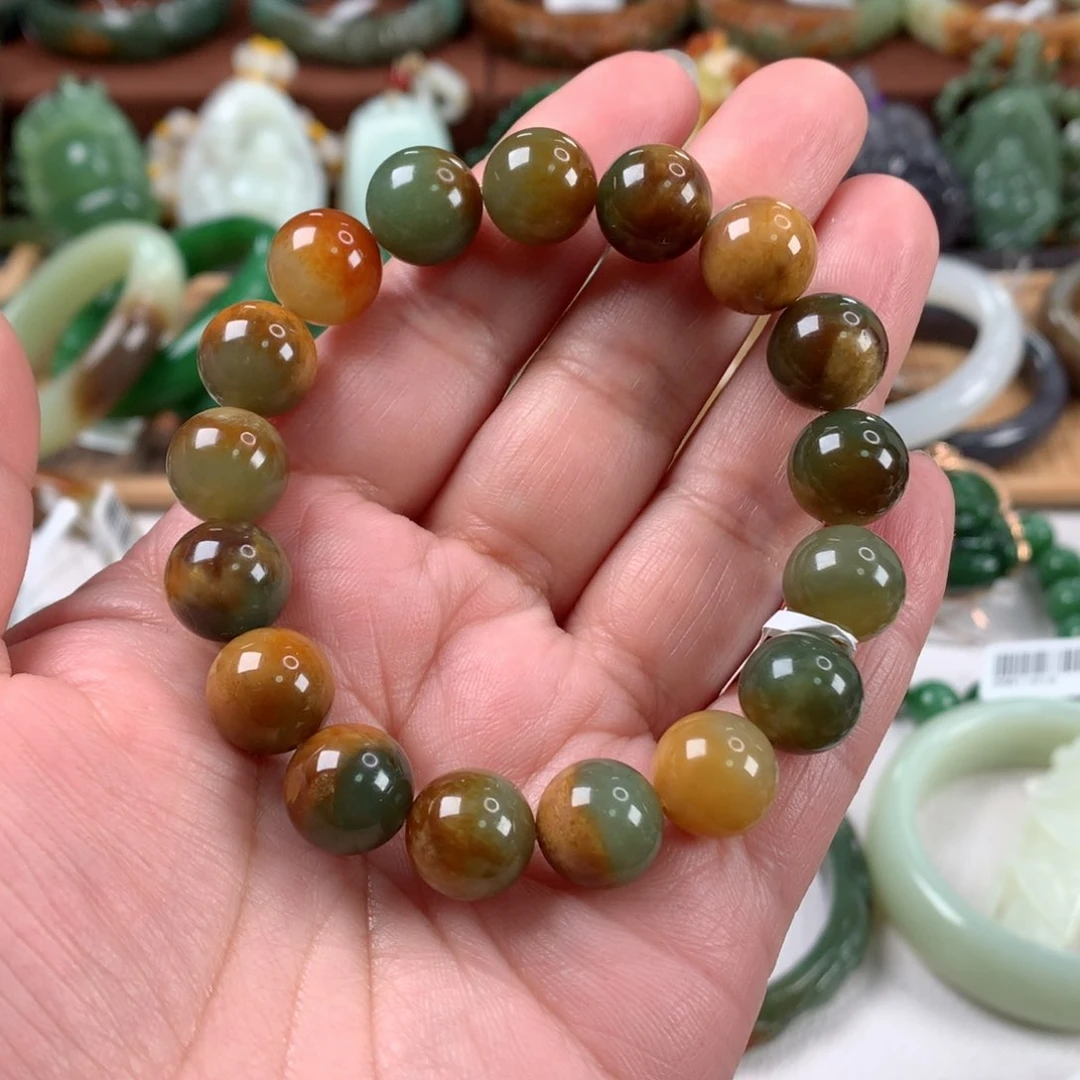 和田玉手链未镶嵌卡12