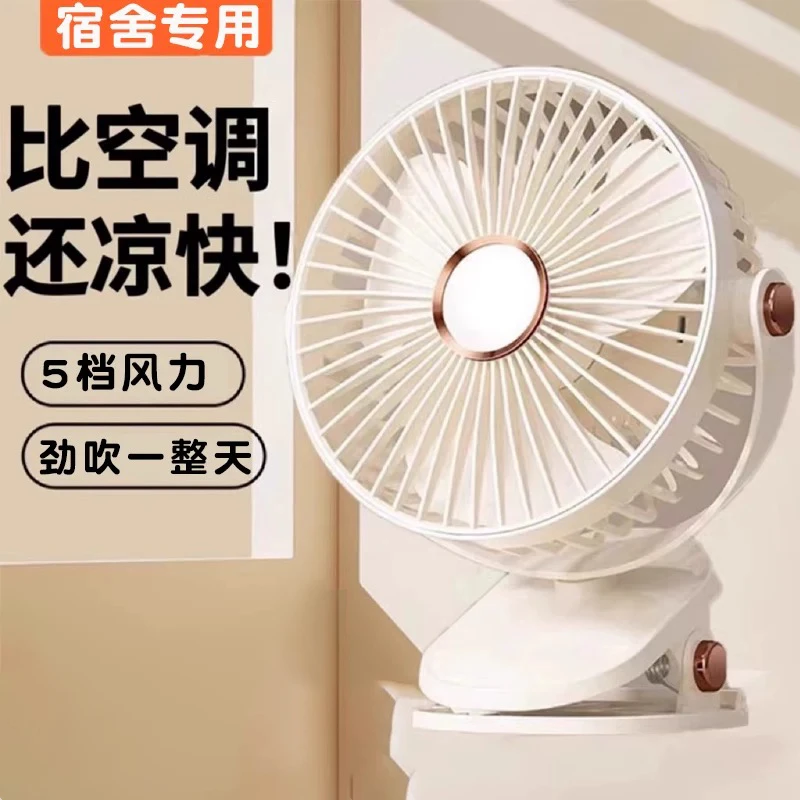 F2544 小风扇静音办公室桌面USB小型夹扇学生宿舍便携式