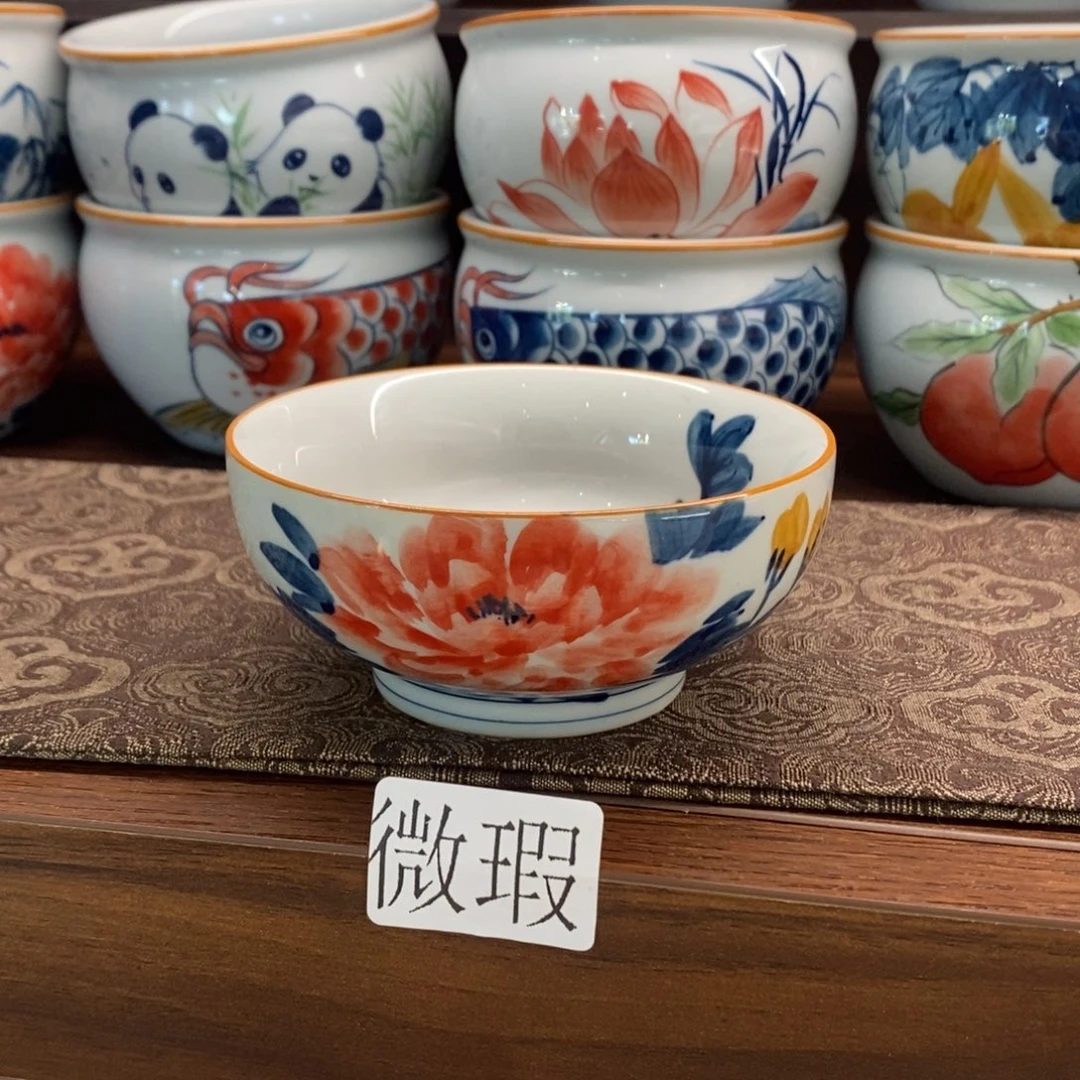 釉下手绘茶具微瑕