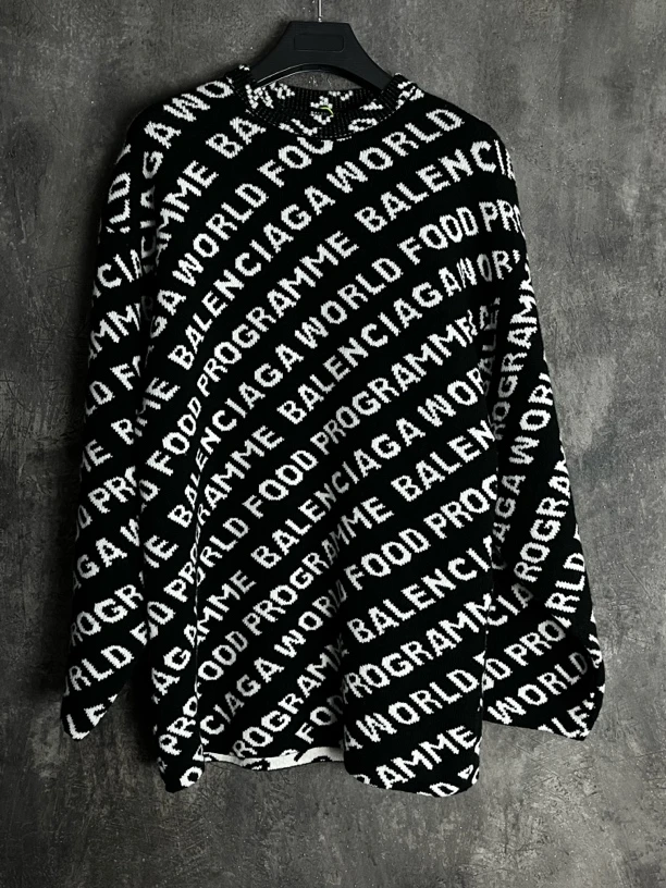 未使用 Balenciaga/巴黎世家 M码*1/满印logo毛衣/04334/JP