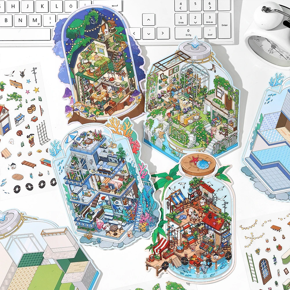 Infeel.Me第九弹系列3D微缩造景贴纸拼贴小屋手工立体diy贴纸