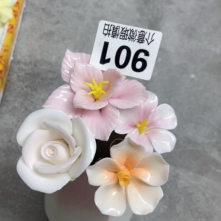 摆件手工制作陶瓷花