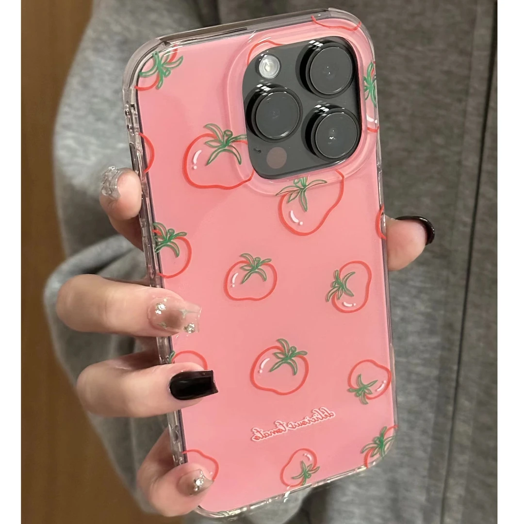 线条西红柿适用苹果手机壳华为vivo小米荣耀oppo红米新款全包软女