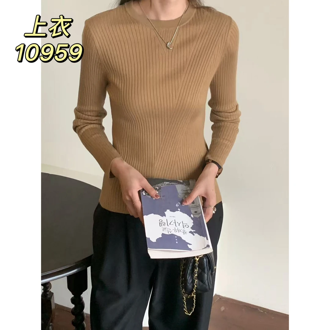 10959（部分无水洗唛，介意慎拍）SANFAN新款净版坑条针织衫