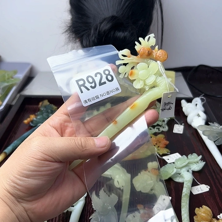 蛇纹石玉发饰合金爱****吖