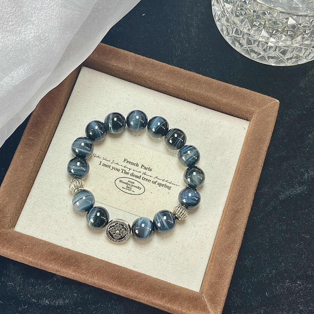 天然 卡10咪 蓝虎眼 原创手串