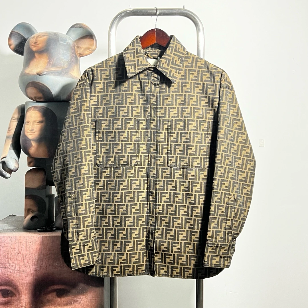 99新 FENDI/芬迪 满印牛仔衬衫外套 V1402 36胸围59衣长71