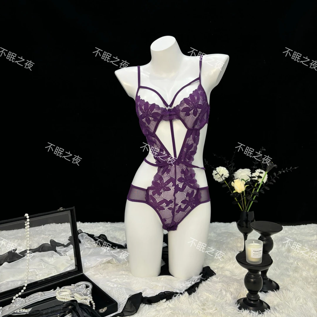 不眠之夜长夜漫漫性感纯欲御姐蕾丝连体衣女士修身紧身衣服装塑身