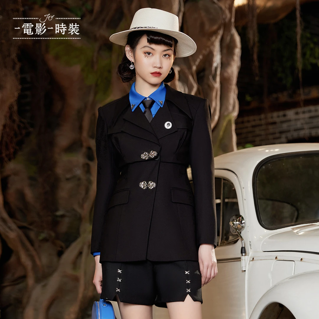 【九月专属】一电影一时装帅气西装外套女收腰廓形西服FCBG134549