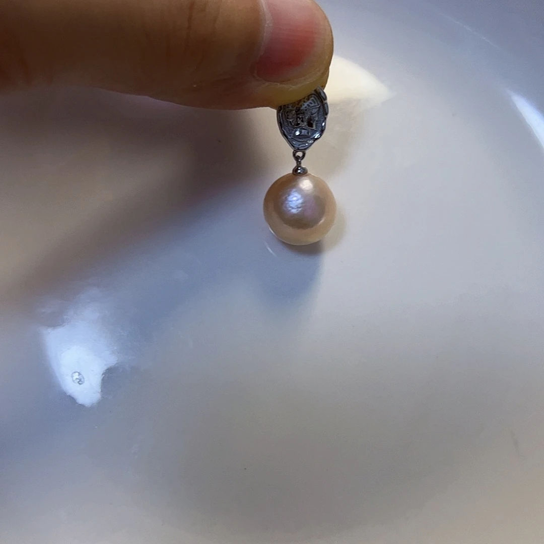 淡水珍珠银S925镶嵌吊坠(不含链)