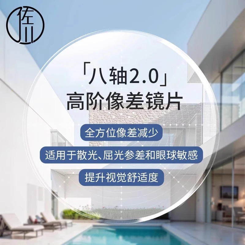 【自播专享】佐川二代八轴高阶像差镜片自由曲面提升视觉可配近视