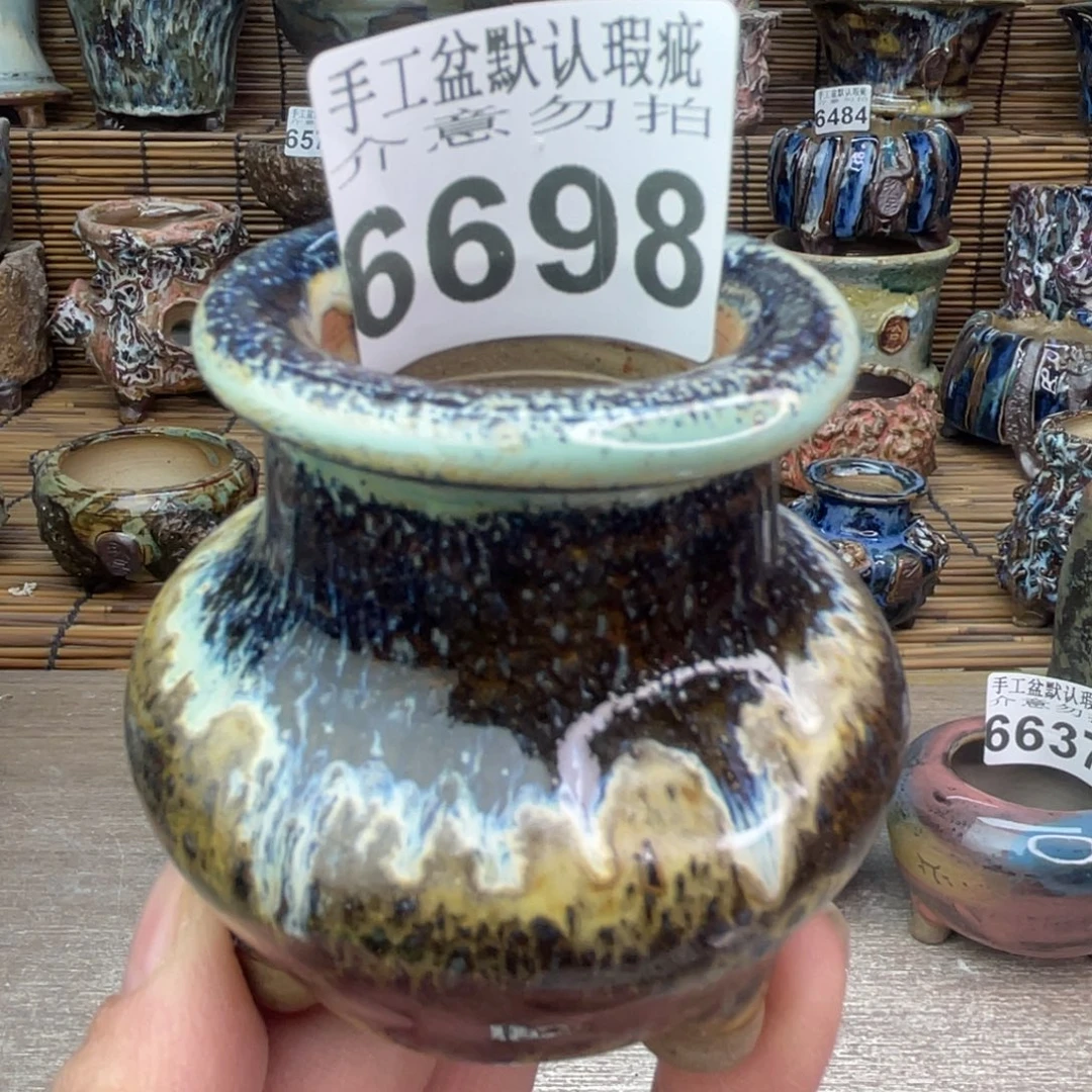 手工花盆默认瑕疵完美者勿拍