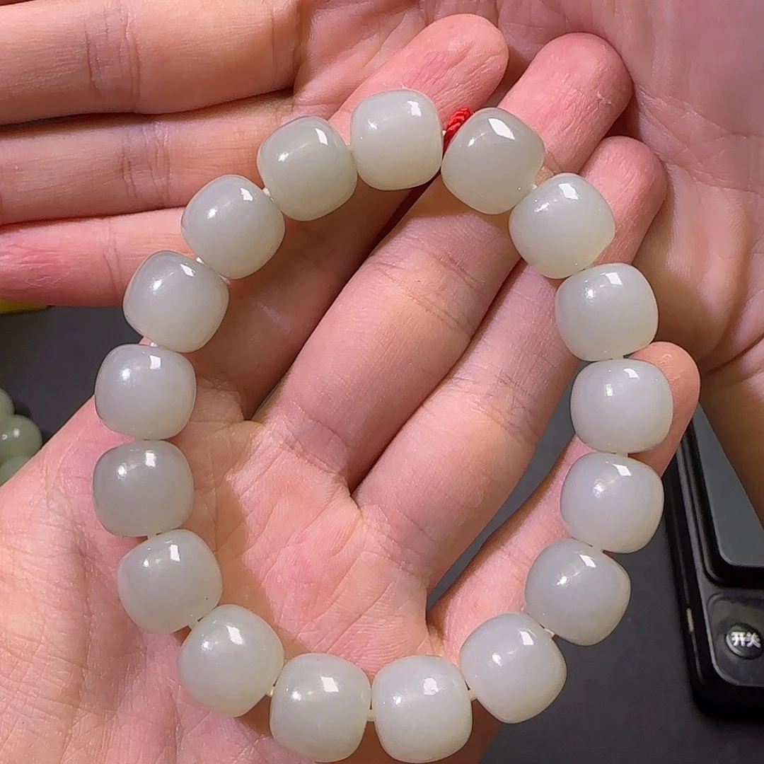 和田玉未镶嵌手链近矿卡12手串