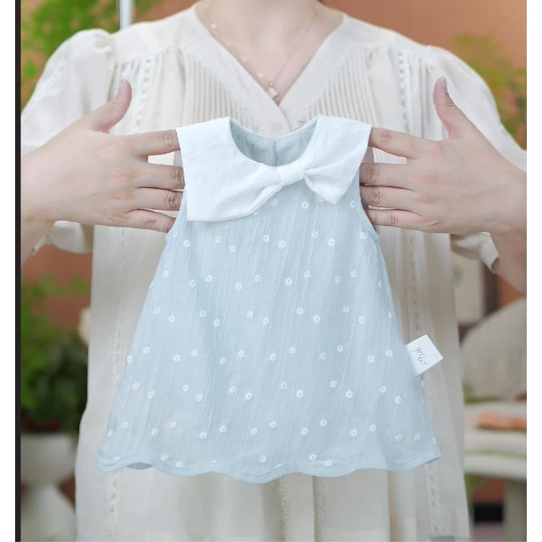 女童连衣裙2025新款女孩公主裙宝宝裙子夏季洋气儿童海军领背心裙