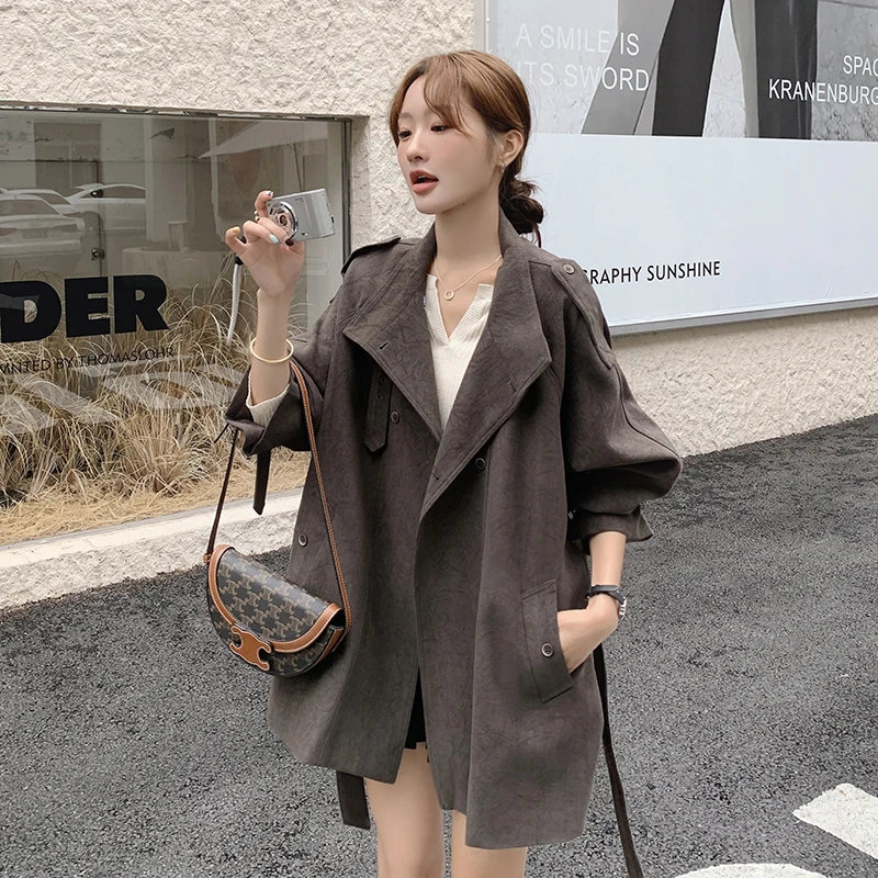 韩版中长款咖色风衣外套女2025春季季新款洋气减龄收腰显瘦大衣