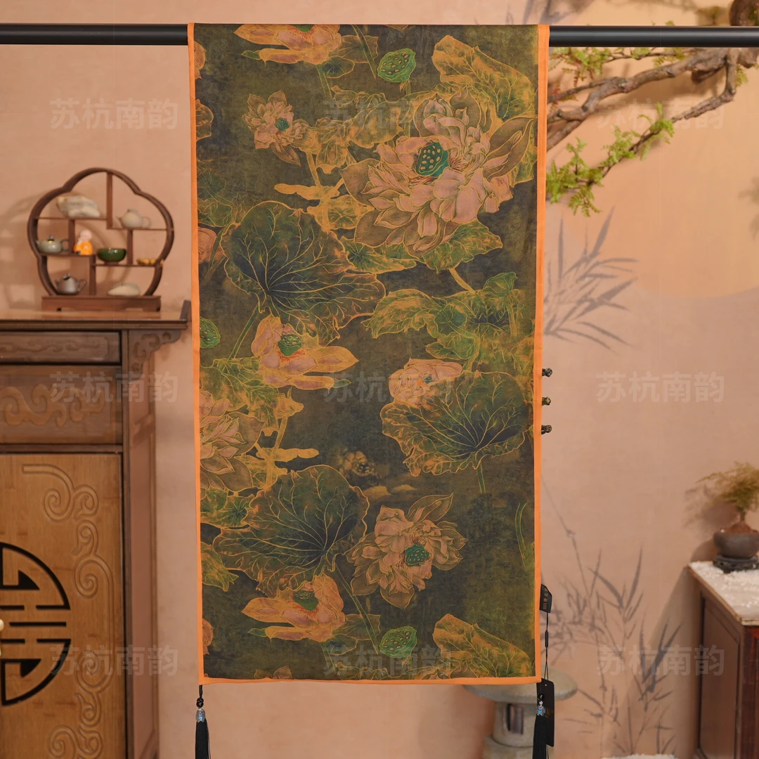 【D40-95 竹外桃花盘扣】180*40丝巾围巾百搭气质女士时尚