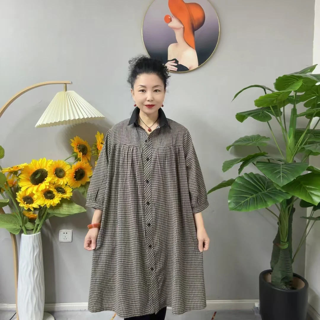 101新款小黑领时尚洋气开衫连衣裙（裙长93左右）