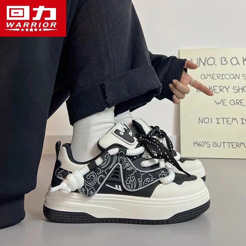 回力女鞋2025春季新款厚底增高面包板鞋女百搭小众运动休闲小白鞋