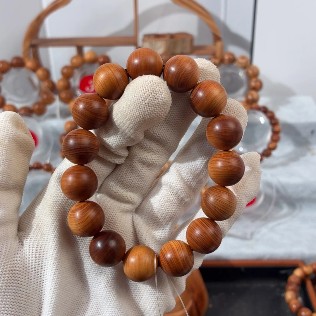 柏木（崖柏）手串/手链红黑油1.5蚕丝纹甜