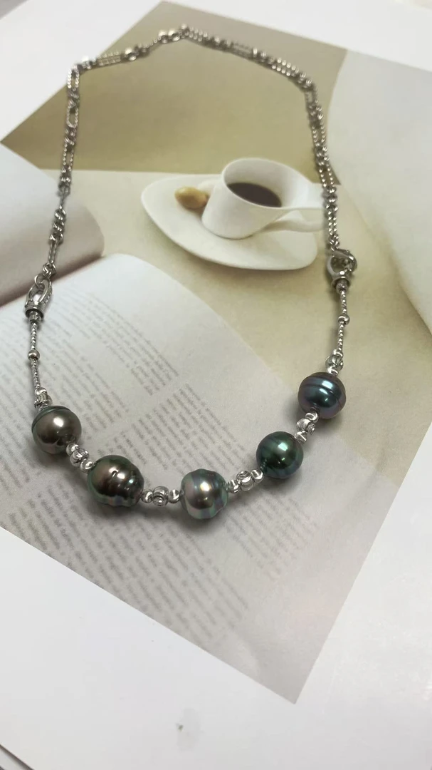 天然海水大溪地黑珍珠手链时尚款式