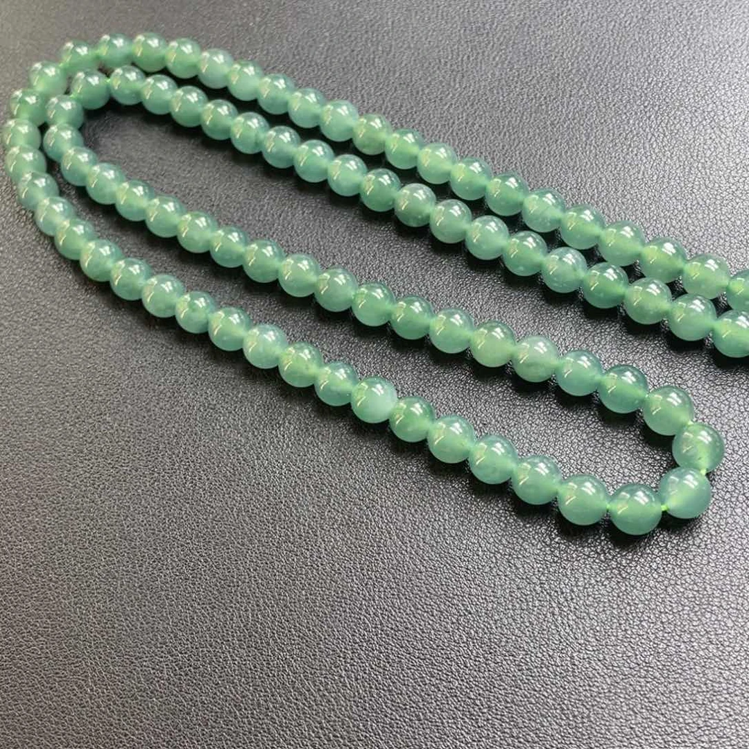 翡翠未镶嵌颈饰卡8左右珠链