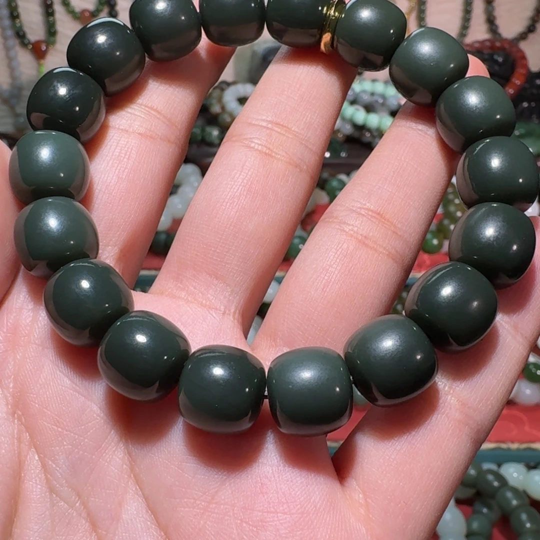 雙***木和田玉未镶嵌手链