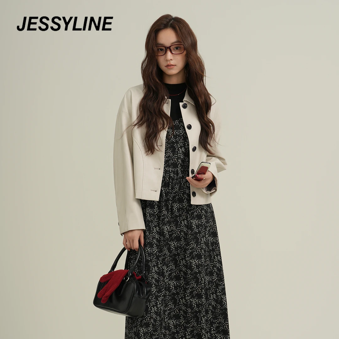 杰茜莱2025秋冬季新款女装时尚短款通勤皮衣短款外套 jessyline