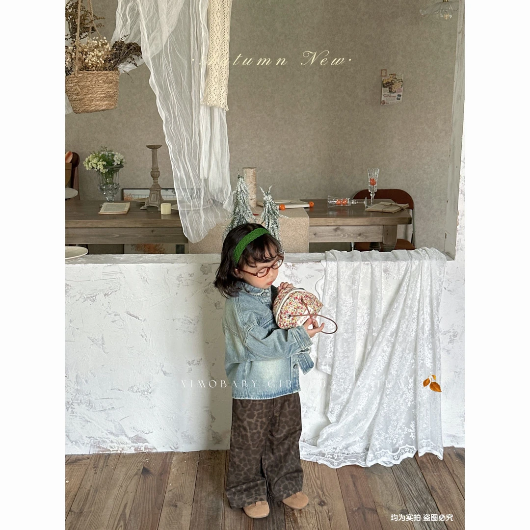 NIMO【豹豹甜心】韩版欧若风秋季新款宝宝休闲宽松时尚外穿豹纹长裤